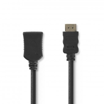 High Speed ​​HDMI ™ kabel med Ethernet | HDMI™ Stik | HDMI™ Hun | 4K@30Hz | 10.2 Gbps | 2.00 m | Runde | PVC | Sort | Konvolut
