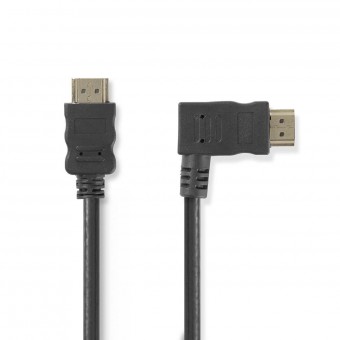 High Speed ​​HDMI ™ kabel med Ethernet | Lige Hooked HDMI ™ stik | HDMI™ Stik | 4K@30Hz | 10.2 Gbps | 1.50 m | Runde | PVC | Sort | Plastikpose