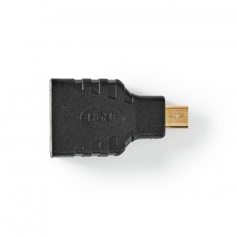 HDMI™ Adapter | HDMI™ Micro-stik | HDMI™ Hun | Guldplateret | Lige | ABS | Sort | 1 stk. | Plastikpose