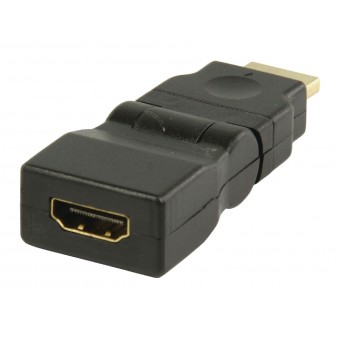 High Speed Hdmi Med Ethernet Adapter Swivel HDMI-Stik - HDMI Hun Sort