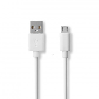 USB-kabel | USB 2.0 | USB-A han | USB Micro-B han | 480 Mbps | Nikkelplateret | 2.00 m | Runde | PVC | Hvid | Box