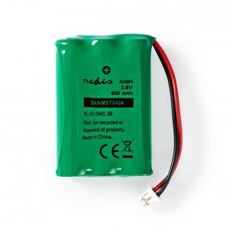 Genopladelige Ni-MH-batteripakke | 3.60 V | NiMH | NiMH Batteripakke | Opladningsbar | 600 mAh | Forudladet | Antal batterier: 1 stk. | Plastikpose | N/A | 2-Fase Connector | Grøn