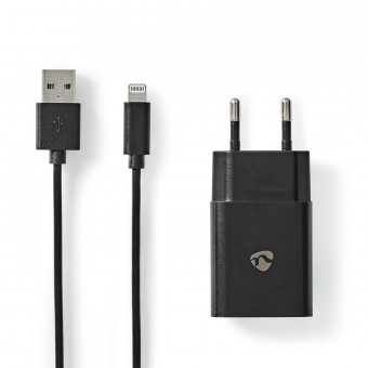 Vægoplader | 1x 2.4 A A | Antal output: 1 | USB-A | Lightning 8-Pin (Loose) kabel | 1.00 m | 12 W | Single spænding output