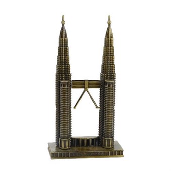 Petronas Twin Tower - Arkitektonisk Miniaturemodel - 19 cm