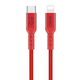 WIWU WP101 2.4 A USB-C / Type-C to 8 Pin Data Ladekabel - 1 m - Rød