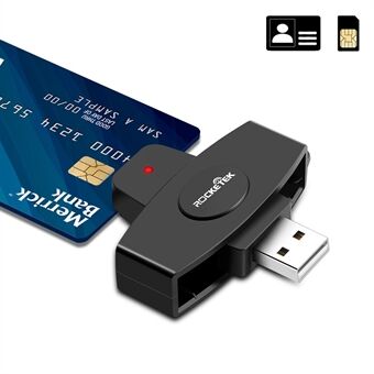 ROCKETEK USCR3 multifunktions Smart CAC/ SIM/IC-kortstik USB-adapter til Mac Windows PC