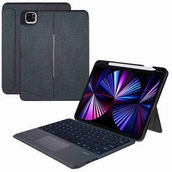JIUYU til iPad Pro  (2020)/(2021) Bluetooth trådløst magnetisk tastatur + justerbart Stand Tablet Cover Beskyttende etui med blyantholder