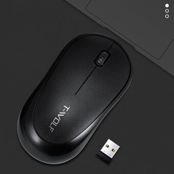Q18 2.4G trådløs mus Stille Bærbare Ergonomiske Computermus til PC Notebook Laptop - Sort