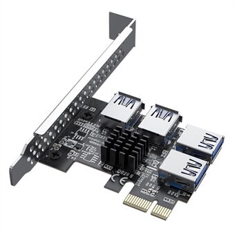 ACASIS PE031 PCI-e 1 til 4 PCI-express Riser Card PCI-E 1X til ekstern 4 PCI-e USB 3.0 Adapter Multiplikator udvidelseskort
