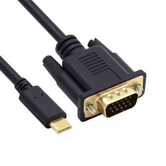 UC-018-VGA USB 3.1 Type C til VGA RGB 1080P HD Display Monitor Kabel Adapter Line til bærbar computer, 1,8 m