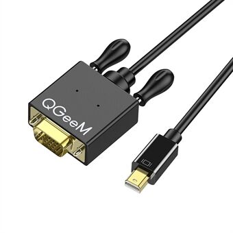 QGEEM QG-HD29 Mini DisplayPort til VGA adapter Mini DP han til VGA han konverter Kompatibel med computer HDTV Skærme Projektorer 1,8m