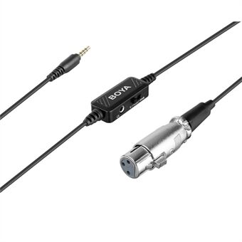 BOYA BY-BCA6 mikrofonadapter 3,5 mm til XLR-input mikrofonkabel med integreret forforstærker