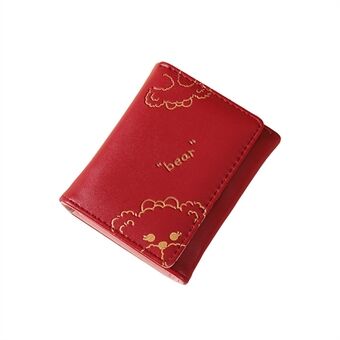 TEAYY AZ-101 damepung sødt mønster tri-fold PU læder kortholder pose Kontant mønt opbevaringstaske
