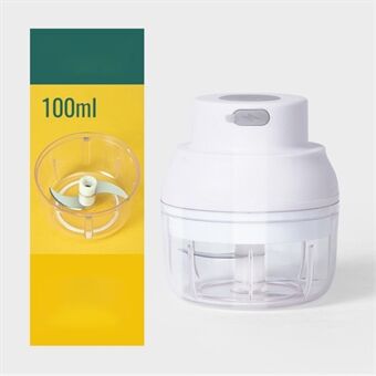 100ml BPA-fri Mini Elektrisk hvidløgsknuser Kværn Masher USB-grøntsagskødhakker (ingen FDA-certificering)