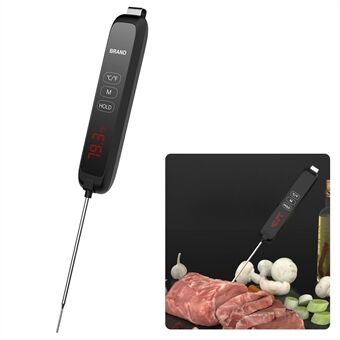 TH-100 Ultrahurtigt digitalt magnetisk kødtermometer med øjeblikkelig læsning med BBQ til madlavning i køkkenet - Sort