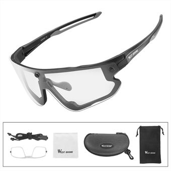WEST BIKING YP0703143 Misfarvning Outdoor Cykelbriller Magnetisk Adsorptionslinse Anti-UV Sportsbriller