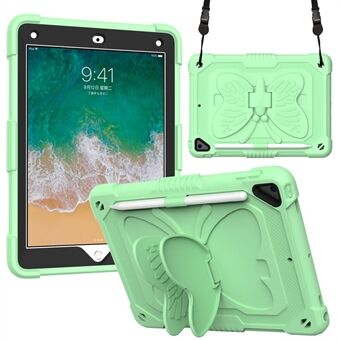 Butterfly Shape Kickstand PC + Silikone Tablet Case Cover med skulderrem til iPad  (2018)/(2017)/iPad Air 2