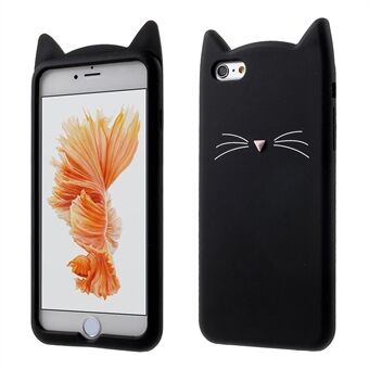 3D Bearded Cat Silikone Blødt telefoncover til iPhone 6s / 6