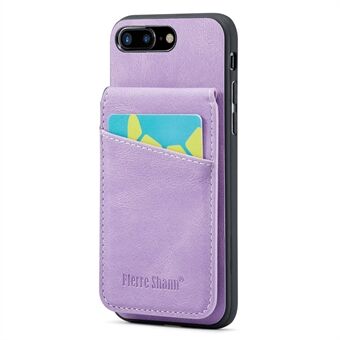 FIERRE SHANN Til iPhone 7 Plus 5,5 tommer / 8 Plus 5,5 tommer telefoncover Kickstand PU Læder TPU Cover med kortholder