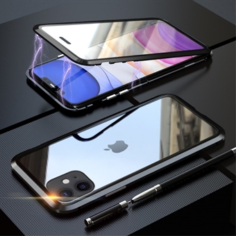 LUPHIE Magnetisk iPhone 11 Cover med Glas Forside & Bagside - Sort