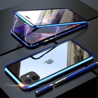 LUPHIE Magnetisk iPhone 11 Cover med Glas Forside & Bagside - Blå