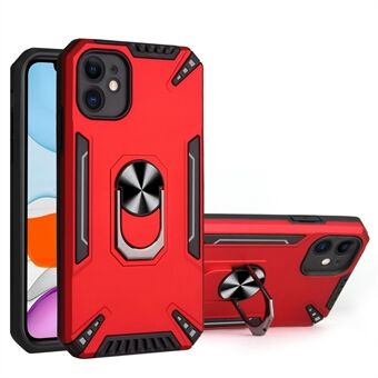 Justerbart Kickstand Design 2-i-1 Dual Protection Hybrid Phone Case Cover Shell med indbygget metalplade til iPhone 11 6.1 tommer
