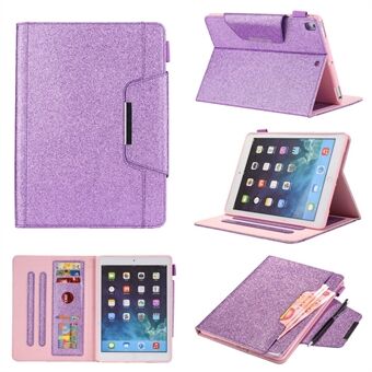 Metal Buckle Flash Powder Wallet Stand Leather Stand Cover for iPad 10.2 (2021)/(2020)/(2019)/Pro  (2017)/Air  (2019)