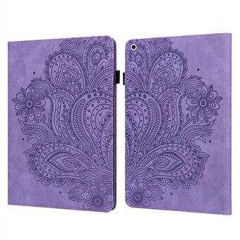 Imprinted Flower Pattern Leather Wallet Stand Tablet Case Shell for iPad 10.2 (2021)/(2020)/(2019)