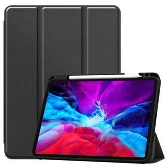 Til iPad Pro  (2020) / (2018) PU-læder Tri-fold Stand Tablet Flip Case [med kuglepen]