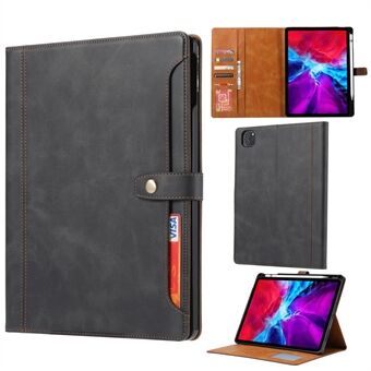 Fuld beskyttelse PU læder tegnebog Stand tablet taske med pen slot design til iPad Pro 12,9 \'\' (2020)