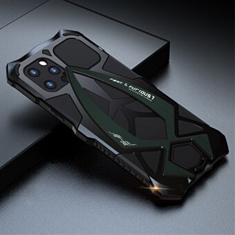 LUPHIE Sports Car Design Metal + Silikone fuld beskyttelsesdæksel med hærdet glas skærmbeskytter til iPhone 12 Pro - Grøn