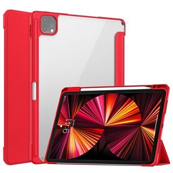 Gennemsigtig TPU+PU læder Tablet Bagcover Case Shell Stand med Pen Holder til iPad Pro  (2021)