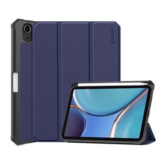 ENKAY Auto Wake/Sleep Tri-fold Stand PU Læder + TPU Tablet Case Shell med Pen Slot til iPad mini 6 (2021)
