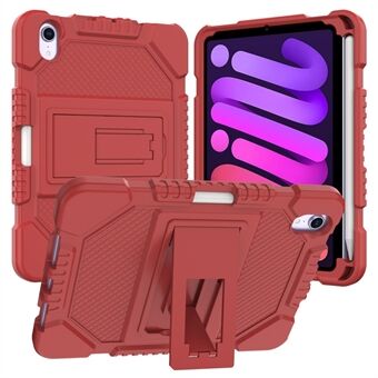 Ensfarvet anti-dråbe stødsikker silikone + PC-kickstand Design Tablet Case Cover til iPad mini (2021)
