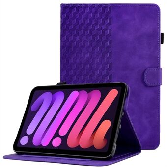 Ensfarvet stødsikker etui til iPad mini (2021) Auto-vågning/søvn-anti-fald-covermønster påtrykt tablet-læderetui med kortpladser/ Stand