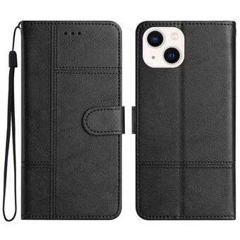 Anti-drop Phone Wallet Case til iPhone 13 , Business Style PU Læder Folio Flip Cover Stand med rem