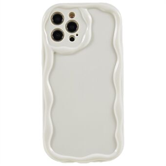 Til iPhone 13 6,1 tommer Wave Design Soft TPU mobiltaske Anti-drop beskyttelsescover - hvid