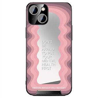 IM-CHEN Soft TPU Shell til iPhone 13 Inspirational Word Mirror Phone Case med udtrækbart støtteben