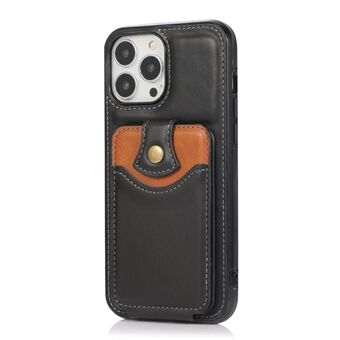 Classic , delikat læder, lodret flip-kort-lommedesignet telefoncover med stativ til iPhone 13 Pro 6,1 tommer
