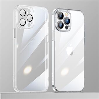 SULADA Crystal Steel Series til iPhone 13 Pro Max  blød TPU- Edge + bagplade af hærdet glas Klart telefonetui Galvanisering anti-drop cover