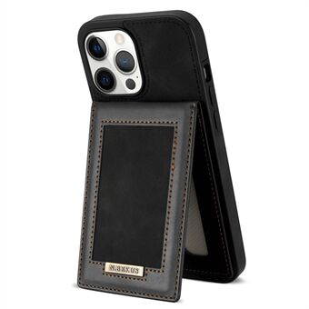 N.BEKUS Til iPhone 13 Pro Max  Kickstand Mobiltelefon Shell RFID-blokerende lodret kortholder PU-læder+TPU-telefonbagcover
