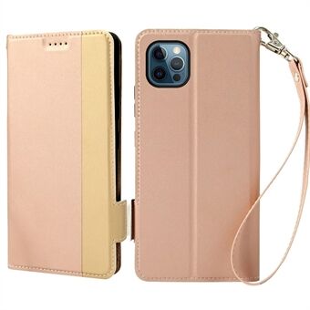 Til iPhone 13 Pro Max  Kontrastfarve Dual Magnetic Lås Telefon Case PU Læder Stand Kortholder Folio Flip Cover