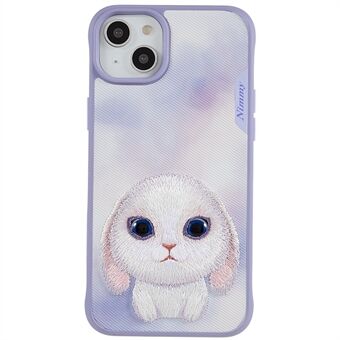 NIMMY Big Eyes Pet Series til iPhone 14 Embroidery Cartoon Animal Phone Case PU læderbelagt pc + TPU stødsikker beskyttelse bagcover