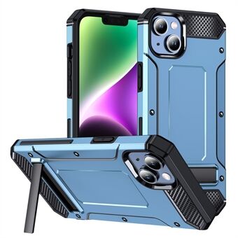 Til iPhone 15 Slagfast Mobiltelefon Etui TPU+PC Metal Kickstand Rygbeskyttelse