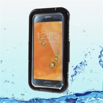 Vandtæt Støvtæt PC Silikone Cover til Samsung Galaxy S6 Edge SM-G925 - Sort