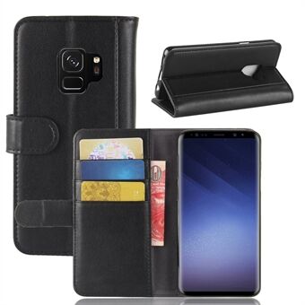Split Leather Magnetic Wallet Phone Shell with Stand for Samsung Galaxy S9 G960