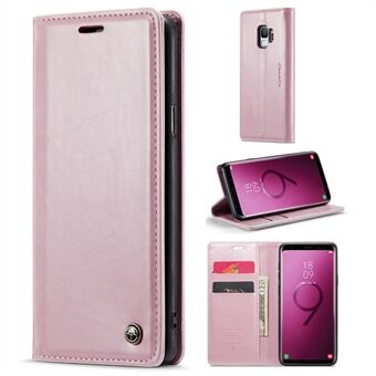 CASEME 003-serien til Samsung Galaxy S9 magnetisk adsorption PU-læder Drop-sikker pung etui Waxy Texture Telefon Stand Cover