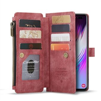 CASEME C30 Series Drop-resistent Folio Flip Stand Wallet Phone Case med 10 kortpladser til Samsung Galaxy S10 Plus
