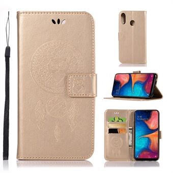 Imprinted Dream Catcher Owl læder tegnebog taske til Samsung Galaxy A20e