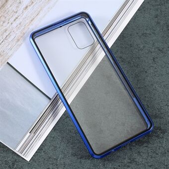 Dobbeltsidet hærdet glas + magnetisk adsorption metalramme Unique cover til Samsung Galaxy A71 SM-A715